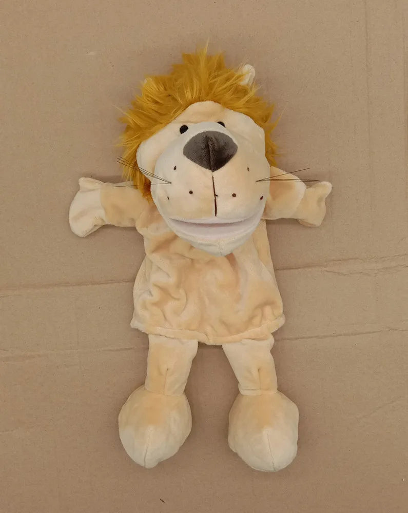 35cm Cartoon Animal Hand Puppets, Lion Elephant Pig Parent-Child Game Toys for Kids