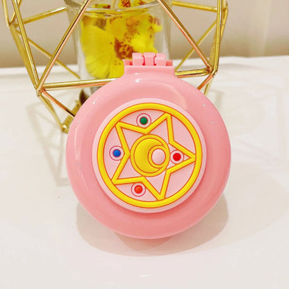 New Strawberry Hair Comb with Folding Mirror - Portable Traveling Massage Comb for Women & Girls - Hair Styling Accessories