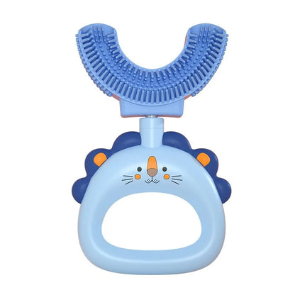 New Children's U-Shape 360 Degree Toothbrush, Silicone Brush for Toddlers, Cartoon Pattern Oral Care