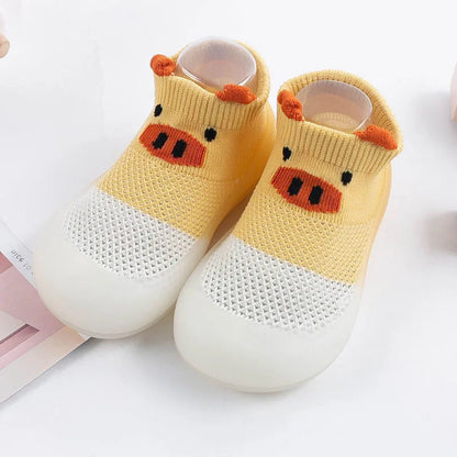 Baby Socks Shoes – Cute Cartoon Boy & Girl Infant Shoes, Soft Rubber Sole First Walker Booties for Toddlers