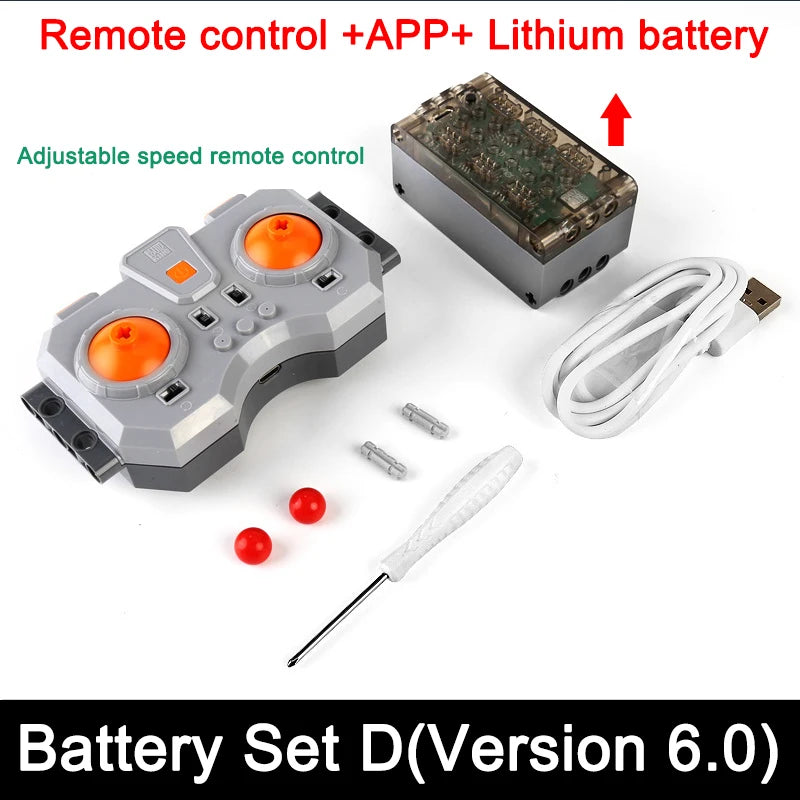 Technical MOC Micro Motor Kit – RC Power Functions Accessories for DIY Car Building Blocks