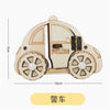 DIY Montessori Busy Board – Wooden Accessories with Hand-Pulled Wheel, Gear, Drum, Car, and Castle, Early Educational Toy for Children Gift