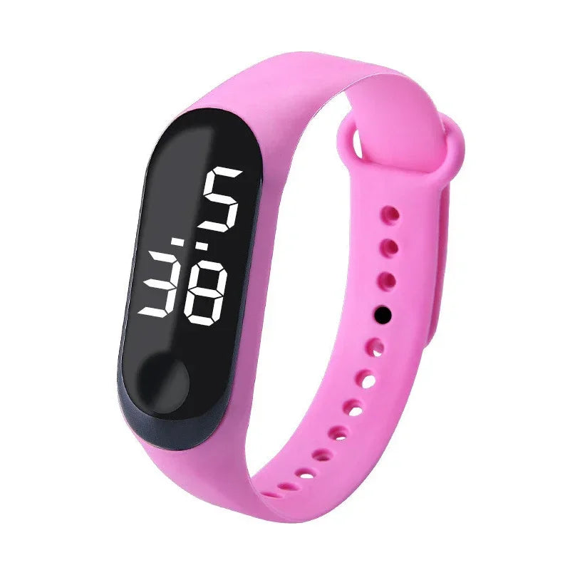 Fashion Kids Sports Waterproof LED Digital Watch Two-Tone Silicone Strap for Teen Boys and Girls