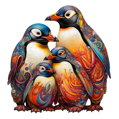 Wooden Puzzle Penguin, Exquisite Gift Box with Irregular Shaped Animal Puzzle, Gifts for Family Interaction & Adult Stress Relief