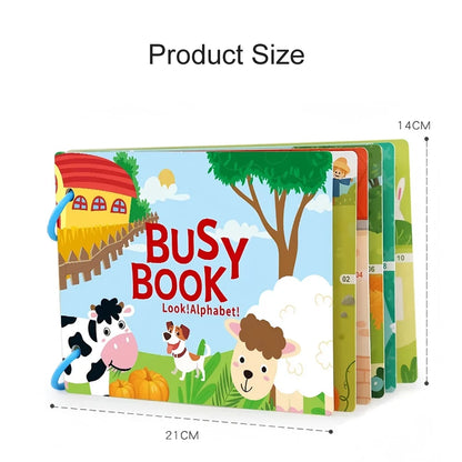 Busy Book for Kids – Animals, Vehicles, Dinosaurs Stickers with Number and Letter Matching Games, Interactive Learning Activity Book