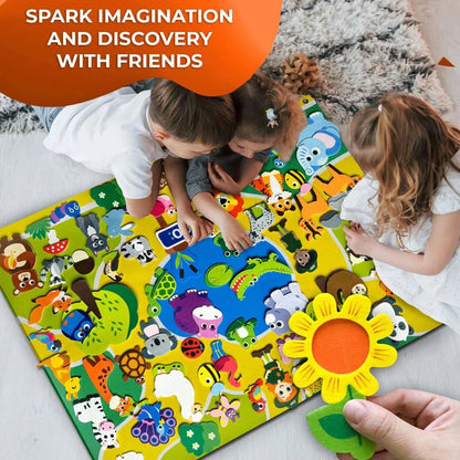 Farm Animals Felt Story Board Set – Storytelling and Early Learning Interactive Play Kit, Wall Hanging Puzzle Toy for Toddlers Gifts