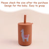 TYRY.HU 1Pc Baby Feeding Straw Cup, Cartoon Learning Feeding Cup, Food Grade Silicone Toddler Water Bottle, BPA Free Tableware