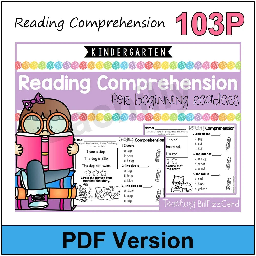 Phonics Reading Comprehension Passages Set – 4 Books for Kids' Phonics Skill Practice