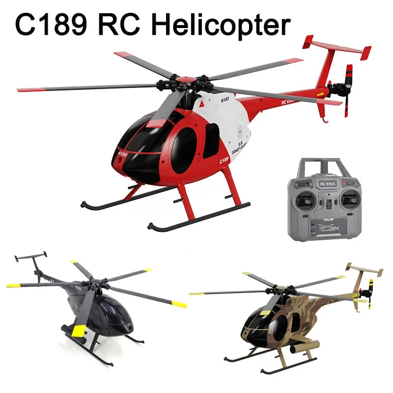 1:28 C189 RC Helicopter MD500 – Dual Brushless Motor with 6-Axis Gyro and One-Click Takeoff/Landing