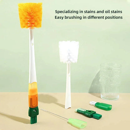 5 in 1 Mother-Child Baby Bottle Cup Cleaning Brush Feeding Clean Tool Set, Water Bottle Cleaning Brush