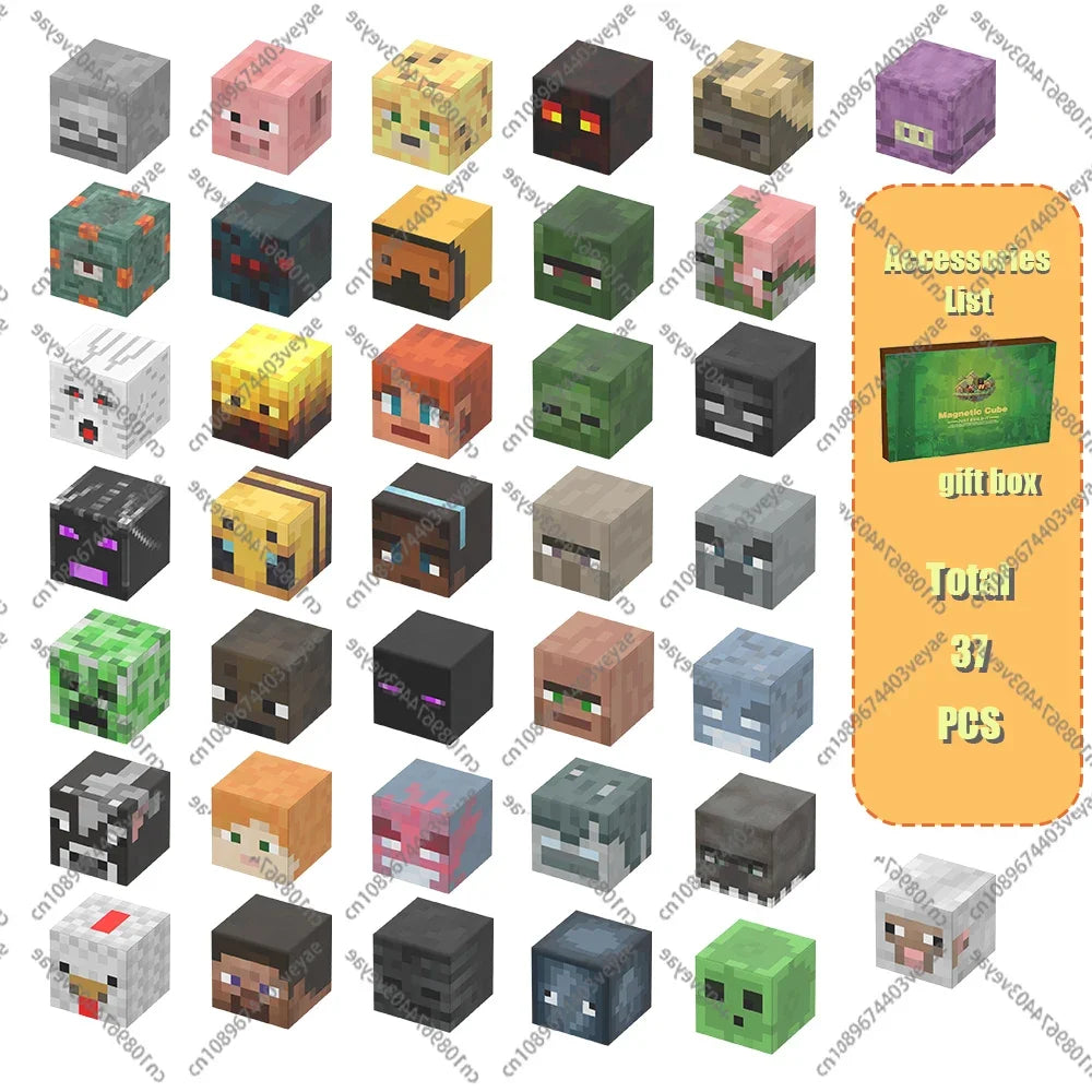 Magnetic Building Blocks Mine World Set – Magnet Cube DIY Model, STEM Sensory Toy for Kids 3+, Gift for Boys and Girls