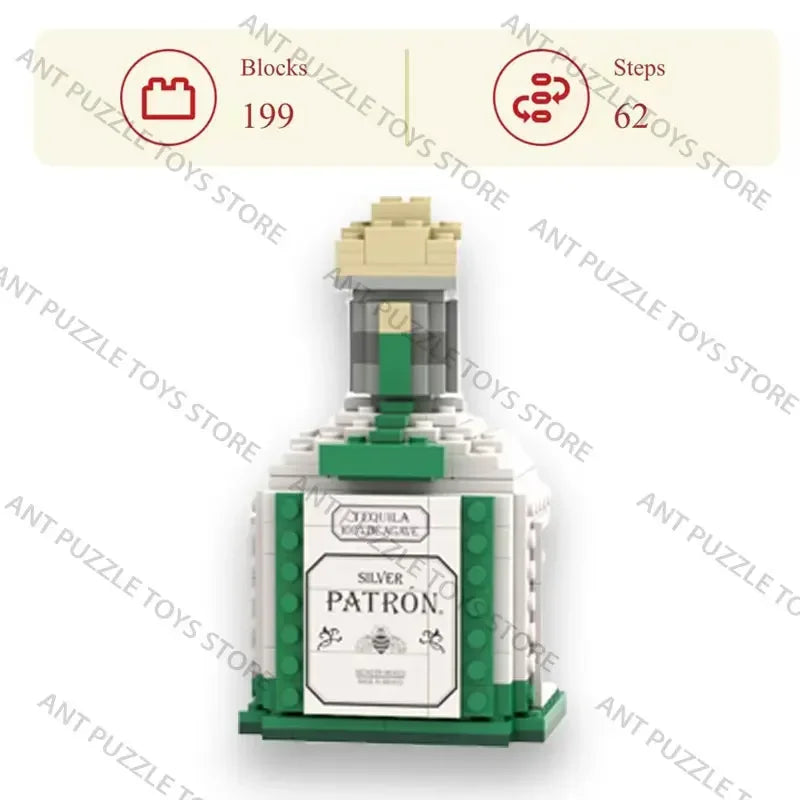 Whiskey Bottle Building Block Model – Assemble Toy for Gifts and Home Decor