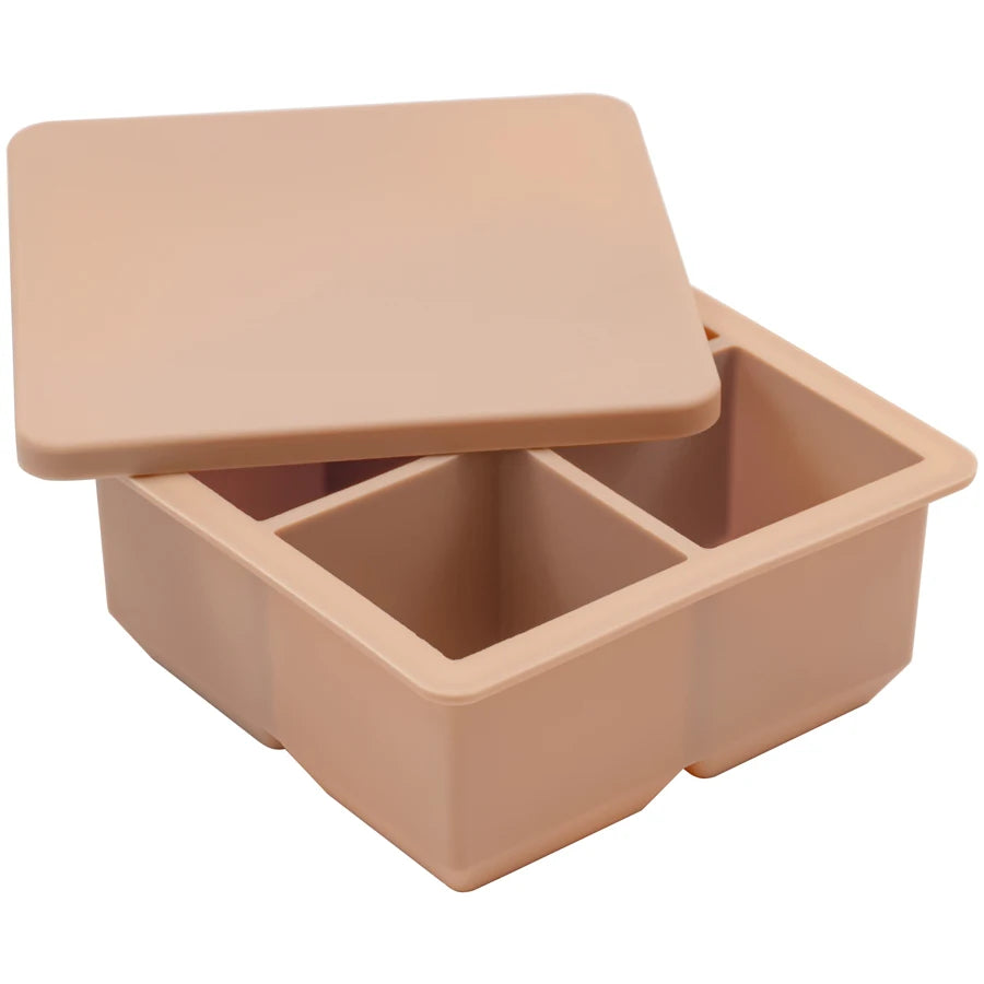 Food Grade Soft Silicone Square Ice Tray Mold - Newborn Feeding Bowl, Solid Color Fresh Food Container, Children's Tableware (BPA-Free)