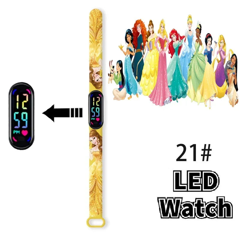 Disney Princess Frozen Elsa Kids Digital Watch Cartoon LED Touch Waterproof Electronic Birthday Gift Toy