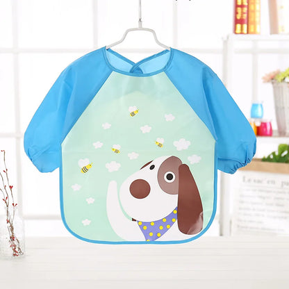 Waterproof EVA Full Sleeve Baby Bibs | Long Sleeve Children Feeding Smock Apron | Kids Eating Breastplate & Infant Scarf Clothing - Kidzy Market