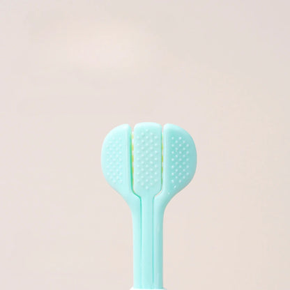 New Baby Three-Sided Toothbrush Cat Claw Design – Soft Bristles for 3-13 Years Old Kids Oral Care