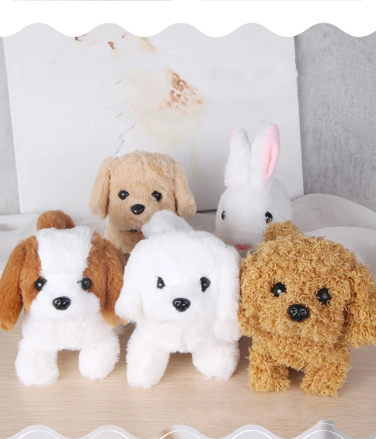 Intelligent Simulation Electric Pet Robot Dog Plush Toy with Wagging, Barking, and Walking Functions, Interactive Gift