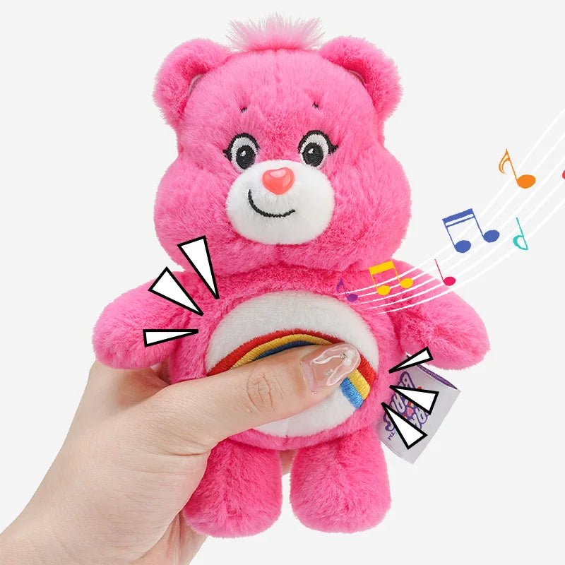 Sanrio Kawaii Care Bears Rainbow Bear Plush Keychain – Anime Bag Pendant with Sound for Kids
