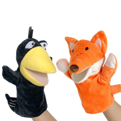 Animal Hand and Finger Plush Puppets, Fox and Bear Educational Soft Stuffed Toys for Girls