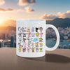 Cute Animal Ceramic Mug 11 oz (320 ml) — Kids Breakfast Cup with Panda, Lion & Koala Designs