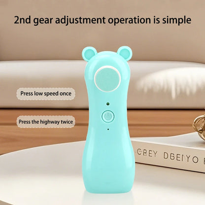 Baby Nail Grinder – Rabbit & Bear Rechargeable Anti-Clamping Nail Clippers, Electric Nail Grinder Set for Newborn Care
