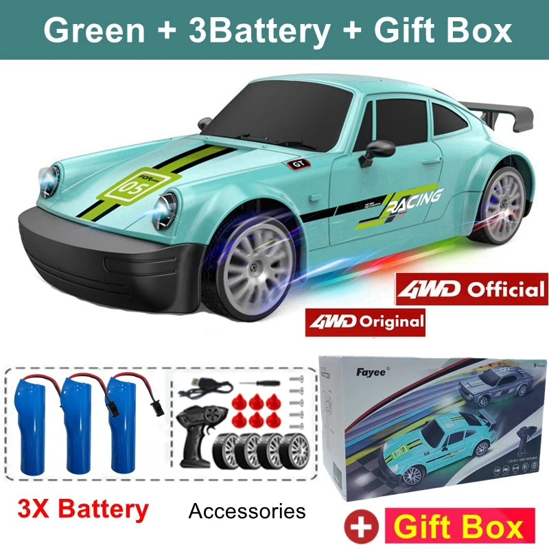 4WD RC Drift Car with LED Lights and 2.4G Remote Control 20km/h Speed