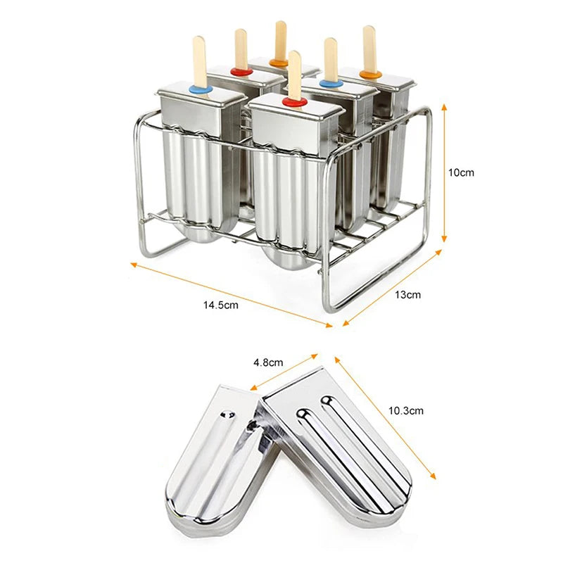 Stainless Steel Popsicle Mold Rack Ice Lolly Maker With Holder