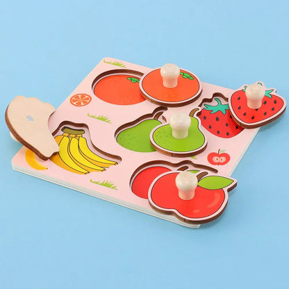 Montessori Scratch Board for Kids – Early Education Fruit Cognitive Puzzle Toy