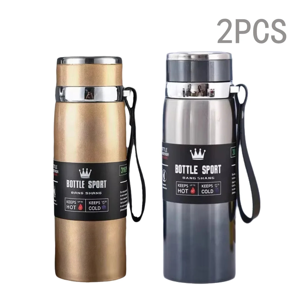 Trebalena 1000ml (34 fl oz) Stainless Steel Vacuum Thermos — Double-Wall Insulated Leakproof Travel Coffee & Tea Bottle