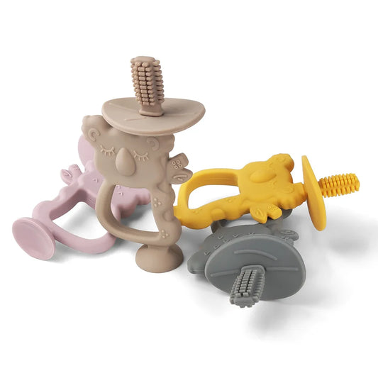 1PC Baby Silicone Training Toothbrush BPA Free Animal Koala Teether Chew Toy Teething Ring Infant Baby Accessory