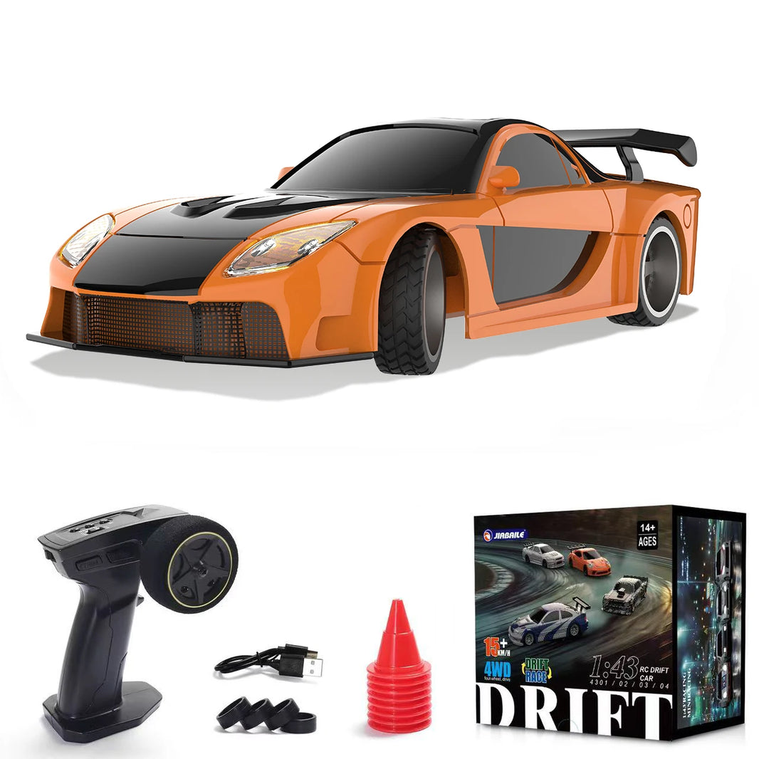 1/43 RC Car 2.4G Mini Remote Control Racing Drift Car with 4WD Off-Road