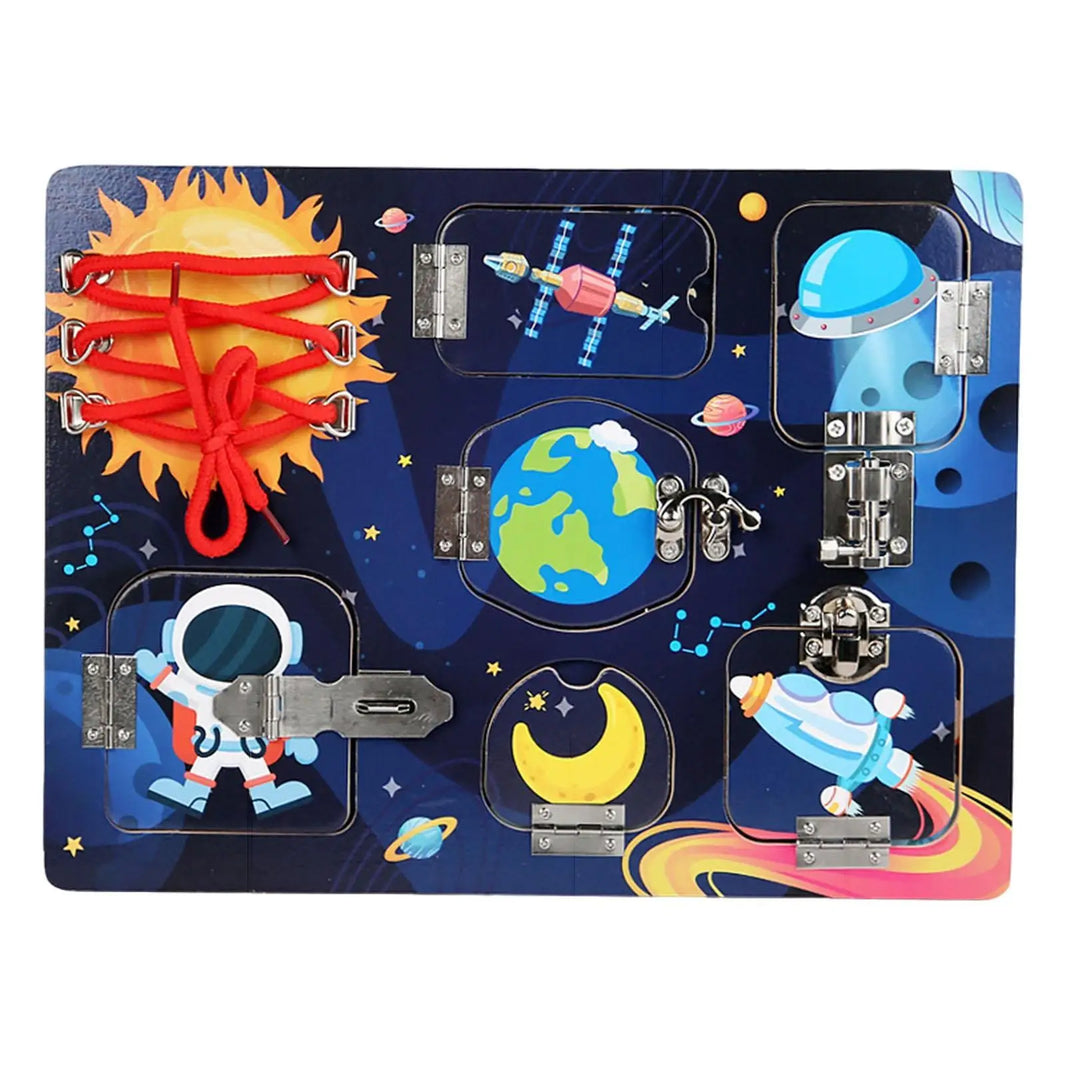 Wooden Activity Board – Basic Skills Learning Toy for Children Ages 2-5