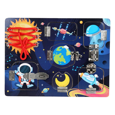 Wooden Activity Board – Basic Skills Learning Toy for Children Ages 2-5