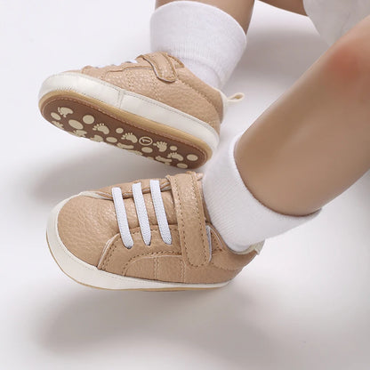 New Baby Shoes Retro Leather Boy Girl Multicolor Toddler Rubber Sole Anti-Slip First Walkers Infant Moccasins