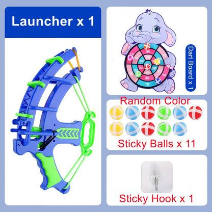 Montessori Sticky Ball Dartboard Slingshot Target – Kids Indoor & Outdoor Catapult Throwing Game