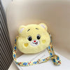 Mini Cartoon Rainbow Love Bear Plush Crossbody Bag – Cute Love Bear Gift for Kids and Christmas