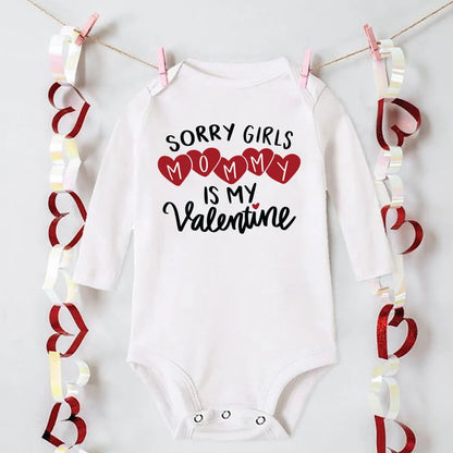 “Mommy and Daddy’s Little Valentine” – Cute Baby Romper, Newborn Long Sleeve Bodysuit, Valentine’s Day Toddler Jumpsuit
