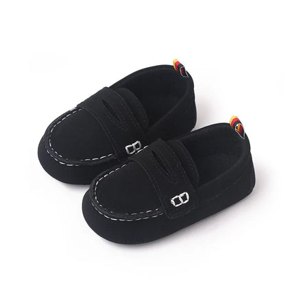 Fashion Leather Infant Crib Shoes – Baby Boys Loafers, Soft Sole Anti-Slip Moccasins for Newborns & Toddlers (1 Year Old)