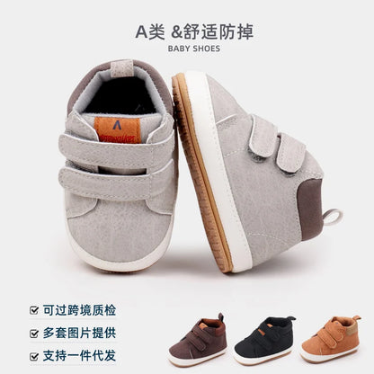 Baby Shoes Soft PU High Quality TPR Anti-Slip Sole Spring & Autumn Style for Newborn Toddler Boys and Girls