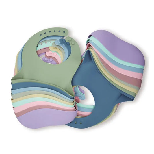 Waterproof Baby Bibs – Adjustable Soft Silicone Feeding Bibs with Cute Cartoon Animal Prints for Boys & Girls - Kidzy Market