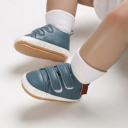 New Baby Shoes Retro Leather Boy Girl Multicolor Toddler Rubber Sole Anti-Slip First Walkers Infant Moccasins