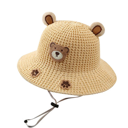 Baby & Toddler Bucket Hat with Bow — One Size Summer Beach Sun Cap, Cute Cartoon Princess Fisherman/Panama Style, Unisex