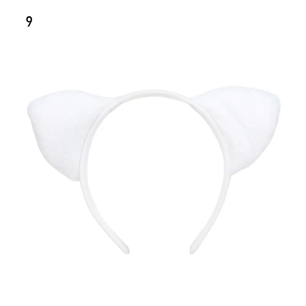 Plush Animal Ears Headband – Cartoon Dog Zebra Tiger Hairband, One Size for Kids & Adults, Cosplay Party Accessory