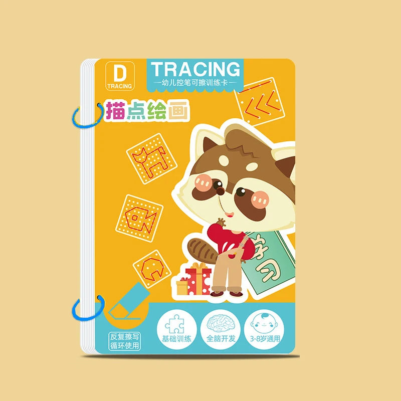 Reusable Pen Control Training Book for Children – Montessori Educational Magical Tracing Workbook for Calligraphy Practice