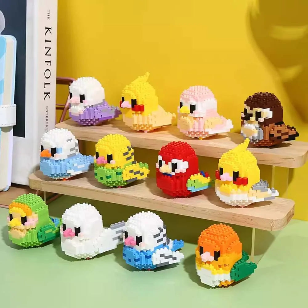 Moe Bird Series Building Block Toy – Educational Assembly Table Ornament for Kids