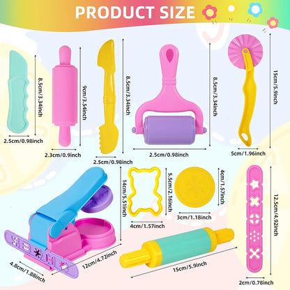 Children's DIY Plasticine Mold Modeling Clay Accessories - Play Dough Tool Kit with Plastic Set, Knife, and Mold, Educational Toys Gift for Kids