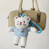 15cm Kawaii Pink Cat Plush Keychain, Animal Doll Pendant for Car and Bag Decoration