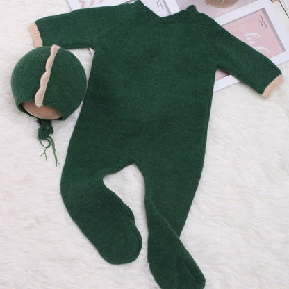 Ylsteed Knitted Newborn Dinosaur Outfit for Photo Shoot Baby Boy Photography Clothes Cute Animal Design Jumpsuit