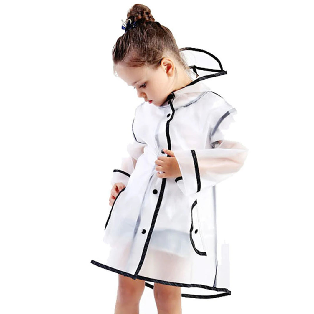 Kids Kids Waterproof Clear Rain Poncho Raincoat