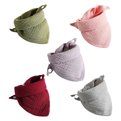 5 Pcs Baby Bandana Drool Bibs – Soft Cotton, Adjustable Snap Button, Triangle Scarf, Burp Cloth for Boys, Saliva Towel for Feeding - Kidzy Market
